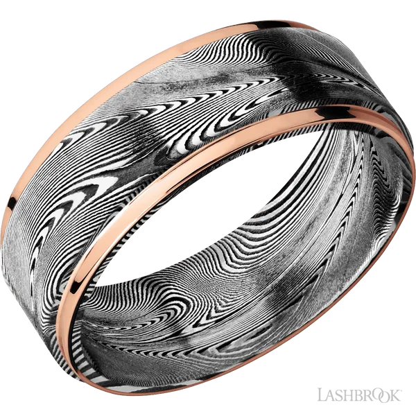 Tightweave with Acid Finish and 14K Rose Gold Inlay