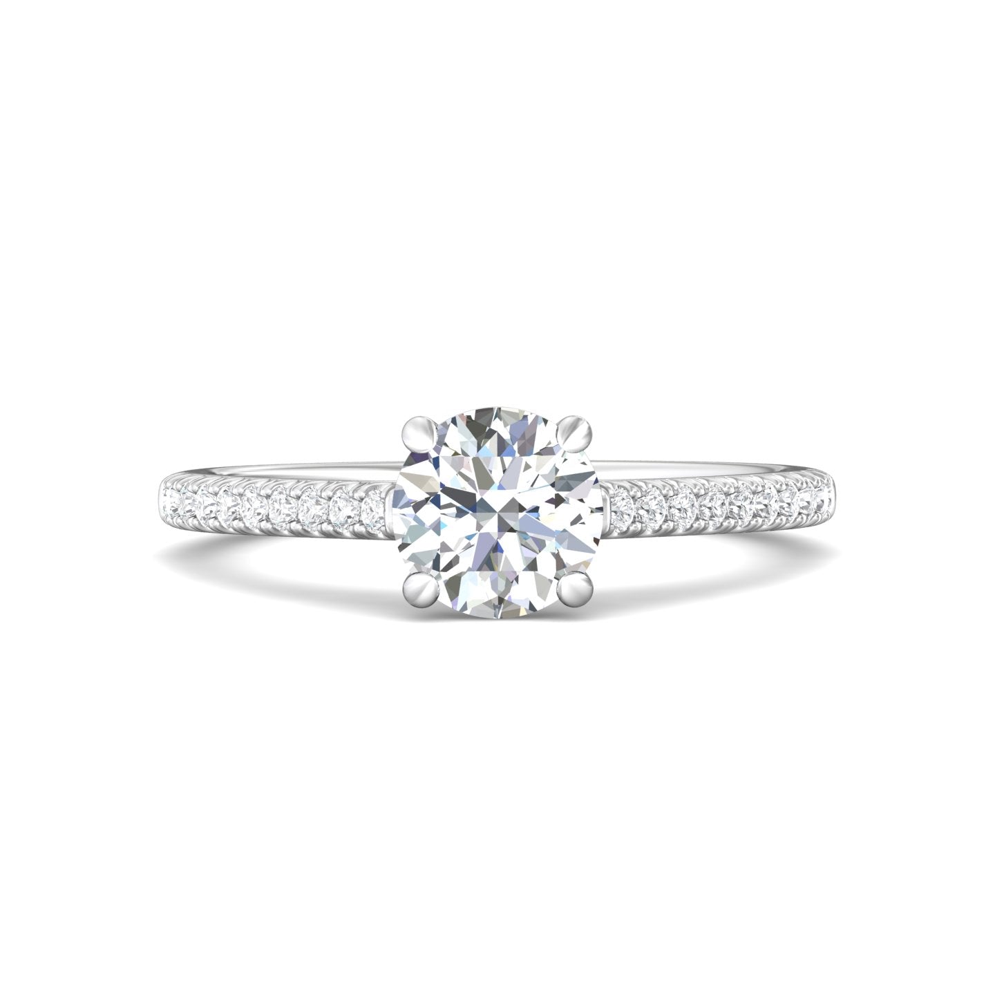 Micropave Round Engagement Ring