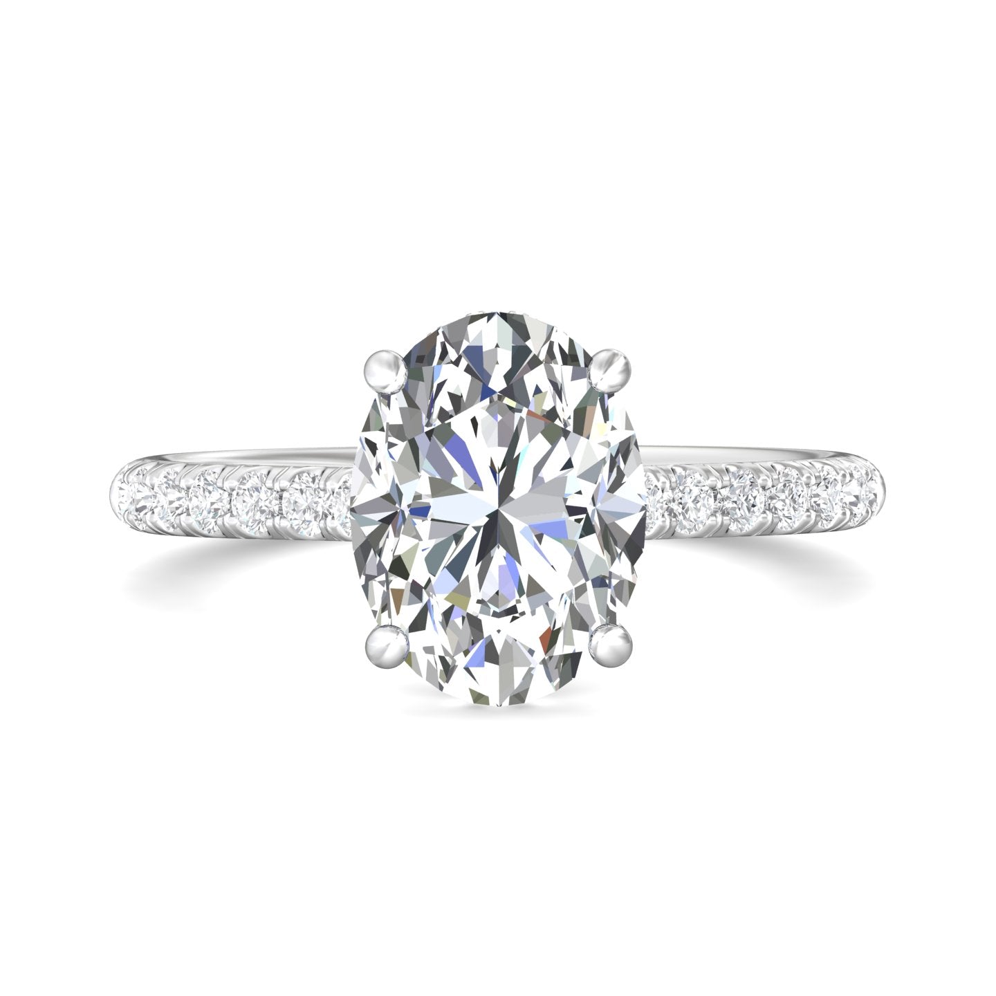 Micropave Oval Engagement Ring