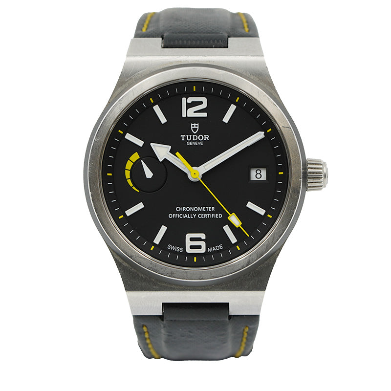 SOLD - Tudor North Flag 91210 on Strap in Stainless Steel '17 Black Dial