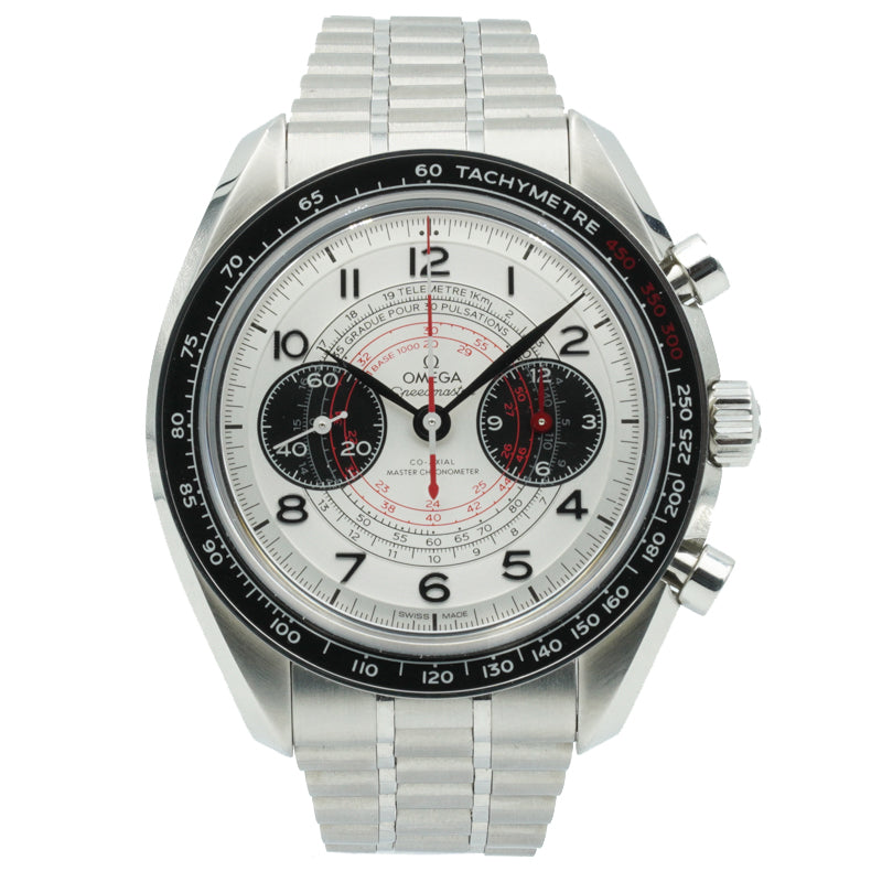 SOLD - 03-123-23 - Omega Speedmaster Chronoscope 329.30.43.51.02.002 Silver and Black 43mm B&P