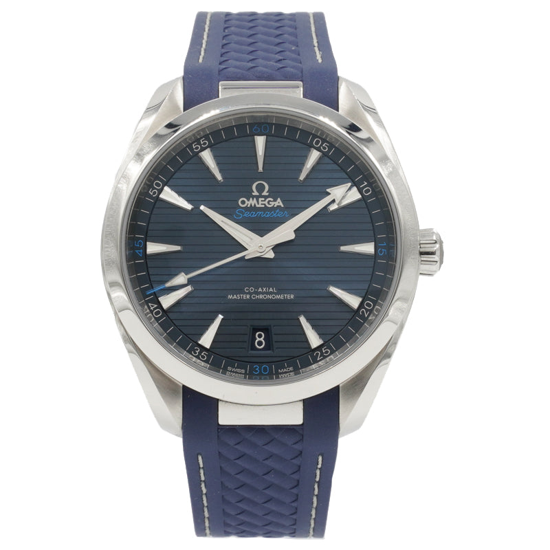 SOLD - 7/23/22 - Omega Seamaster Aqua Terra Blue 220.12.41.21.03.001 B&P '22 Rubber Strap 41mm