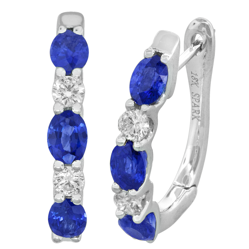 0.24CT DIAMOND 1.38CT SAPPHIRE EARRING