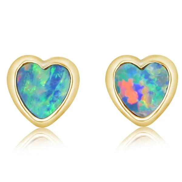 Yellow Gold Opal Earrings
