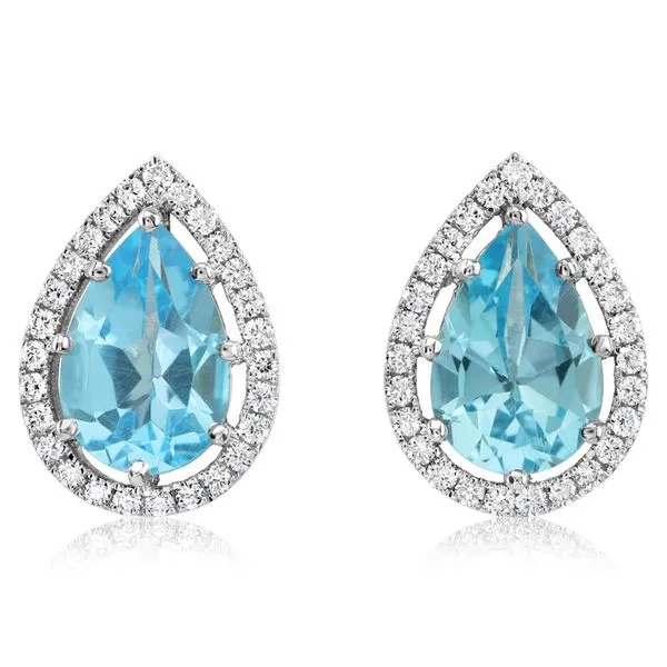 White Gold Topaz Earrings