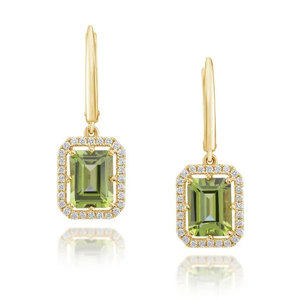 Yellow Gold Peridot Earrings