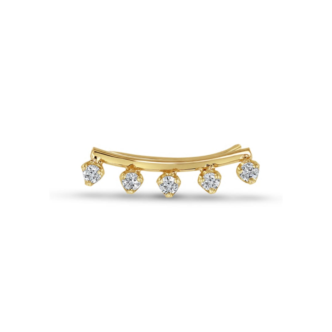 14K DIAMOND EAR CLIBER - SINGLE EARRING