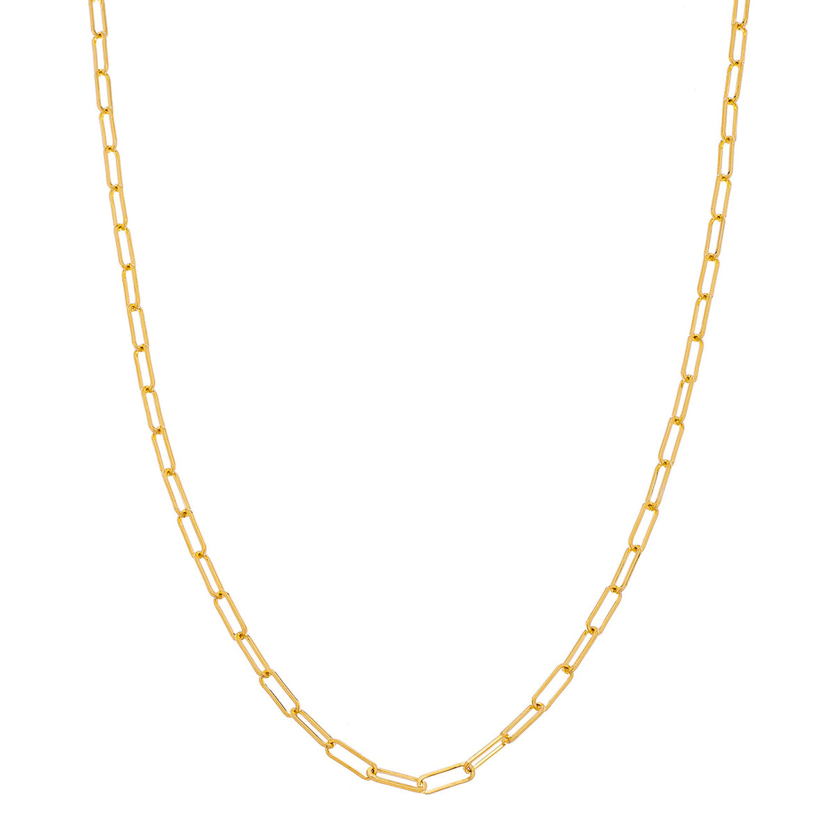 14K YELLOW GOLD 18IN PAPERCLIP CHAIN