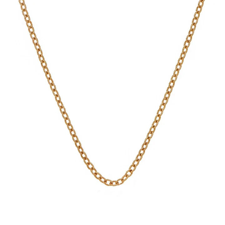 14K YELLOW GOLD TWISTED OVAL 24IN CHAIN