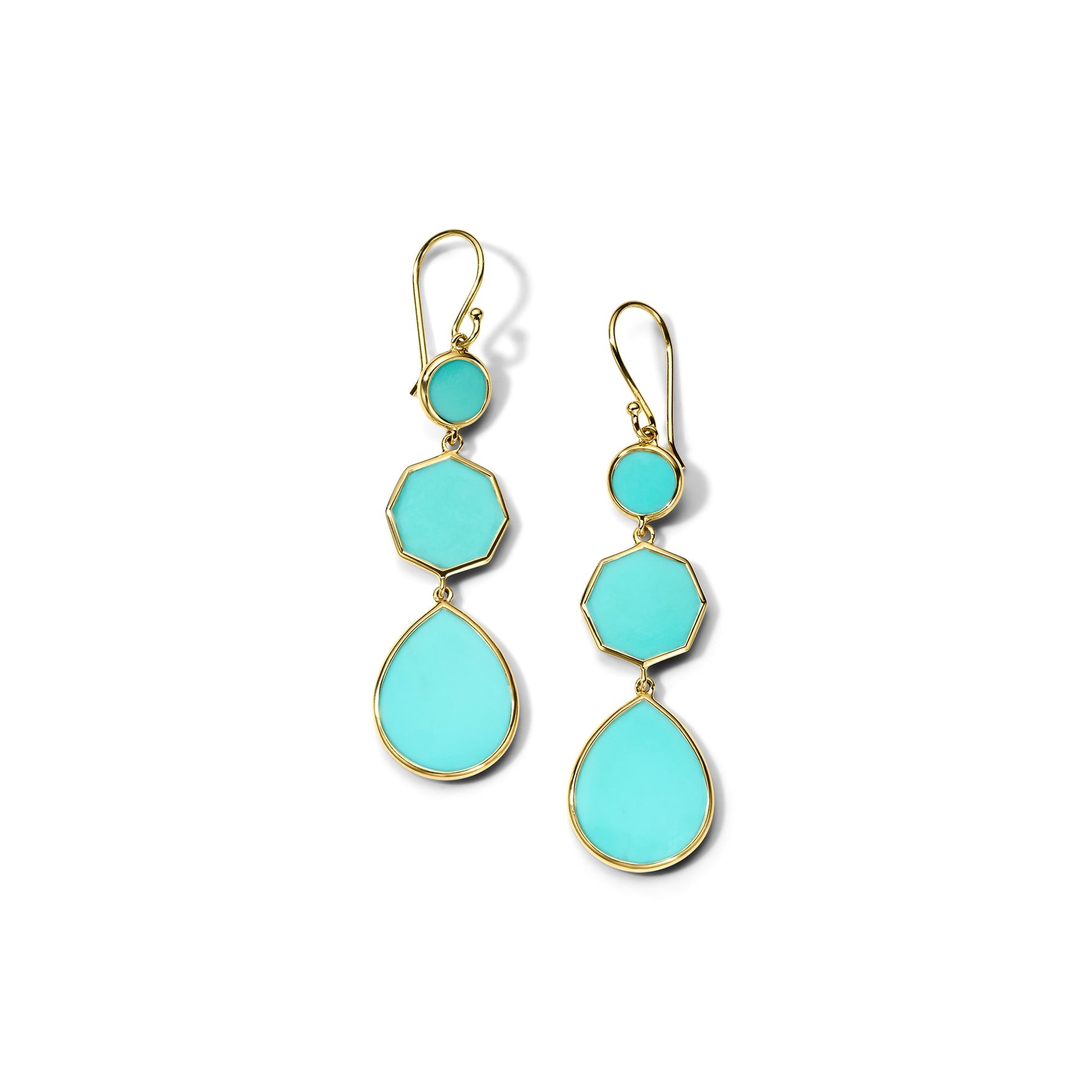 Polished Rock Candy Small Crazy 8's Earrings 18K GOLD IN TURQUOISE