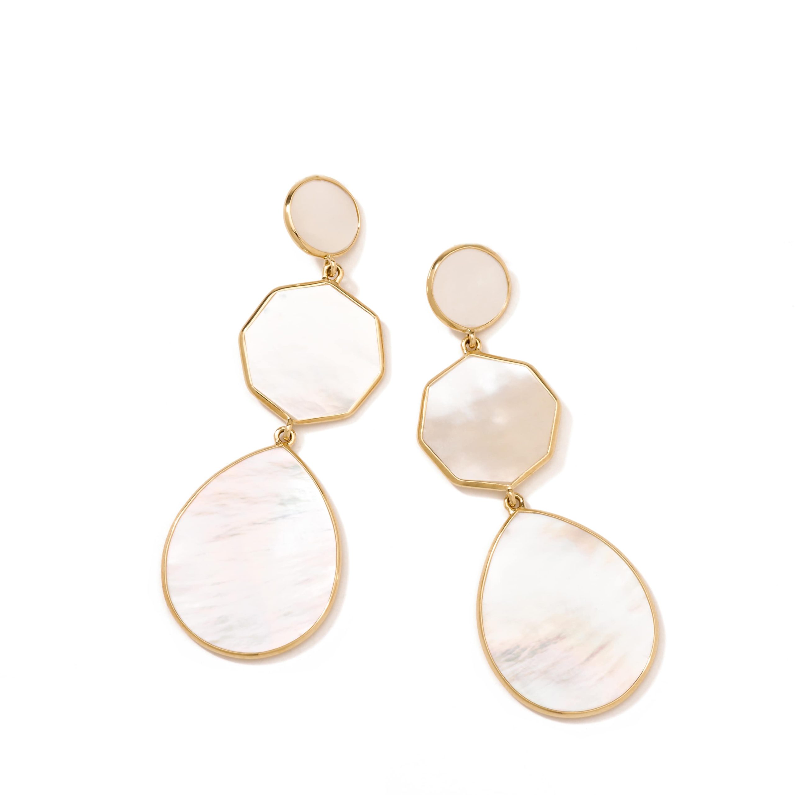 Polished Rock Candy Crazy 8's 3-Stone Drop Earrings 18K GOLD IN MOTHER-OF-PEARL