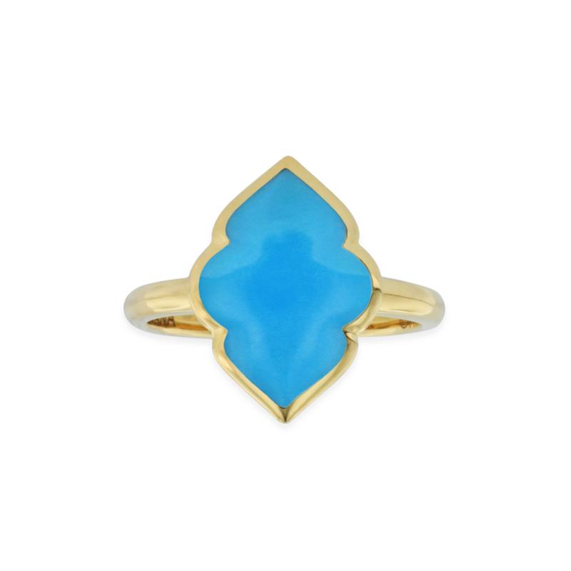 GRC677T Yellow Gold Turquoise Ring