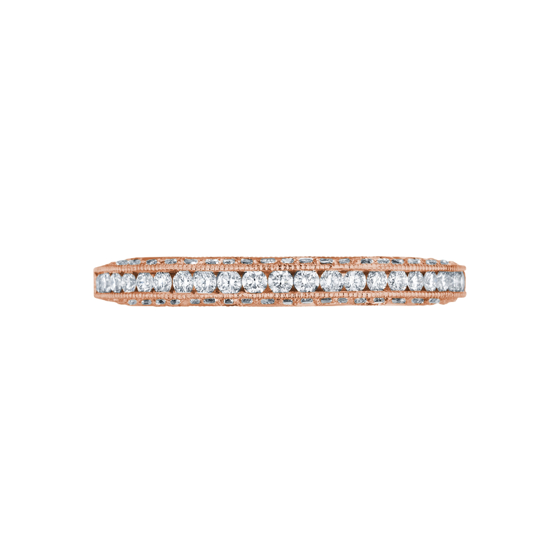 HT2550B12 Classic Crescent Women's Rose Gold Wedding Ring
