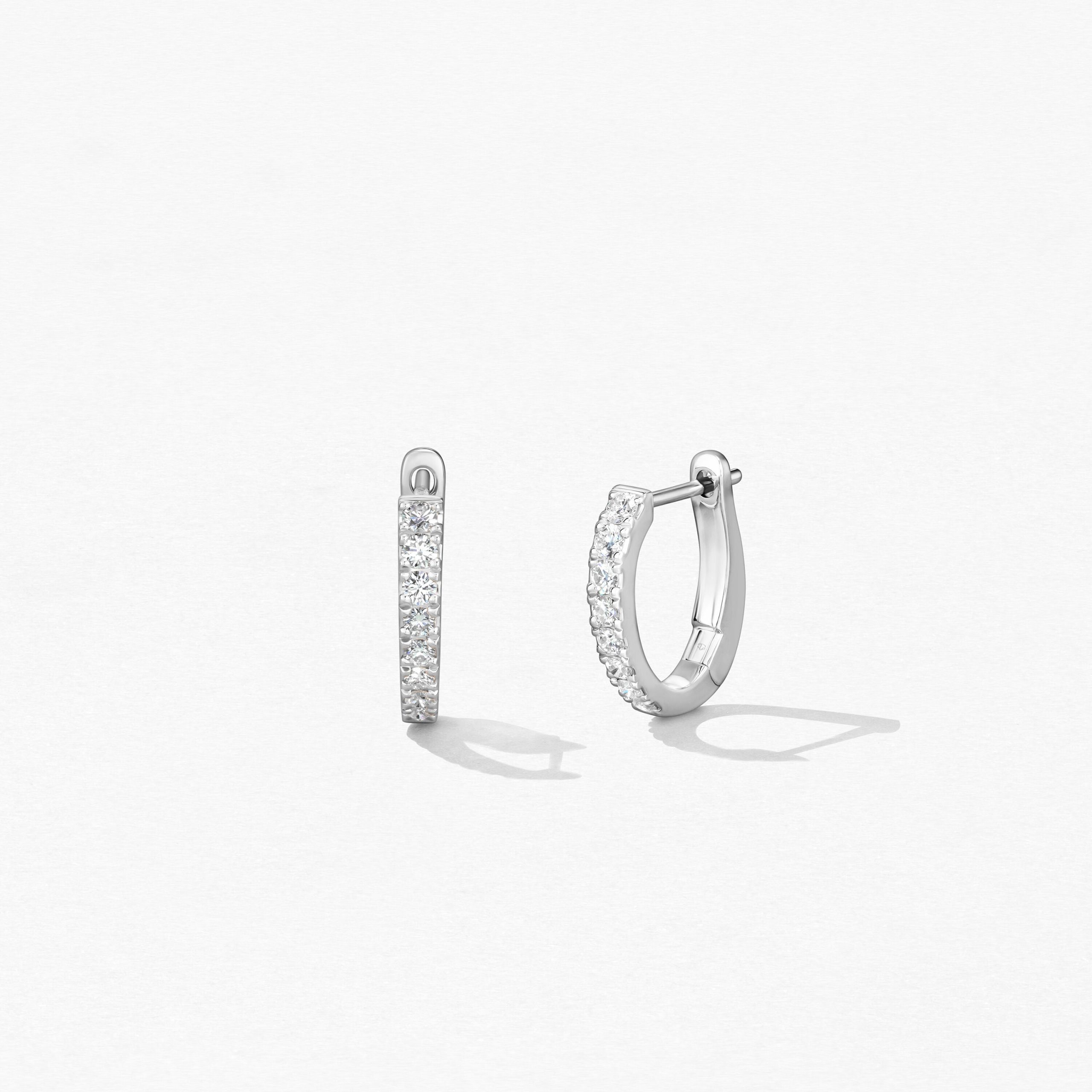 Hearts On Fire Mini Hoop Graduated Earrings .30ctw