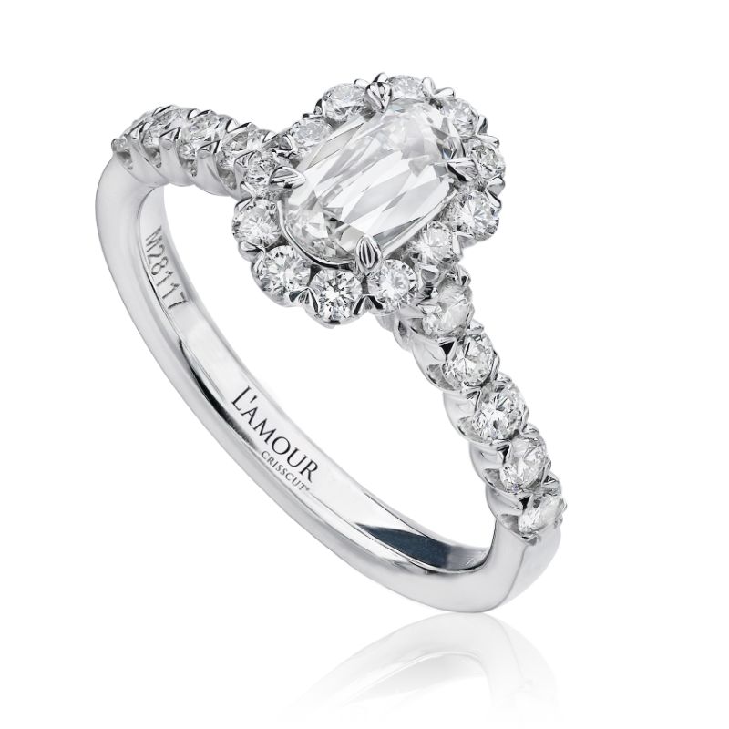 L101-050 L'Amour Crisscut Oval Diamond Engagement Ring