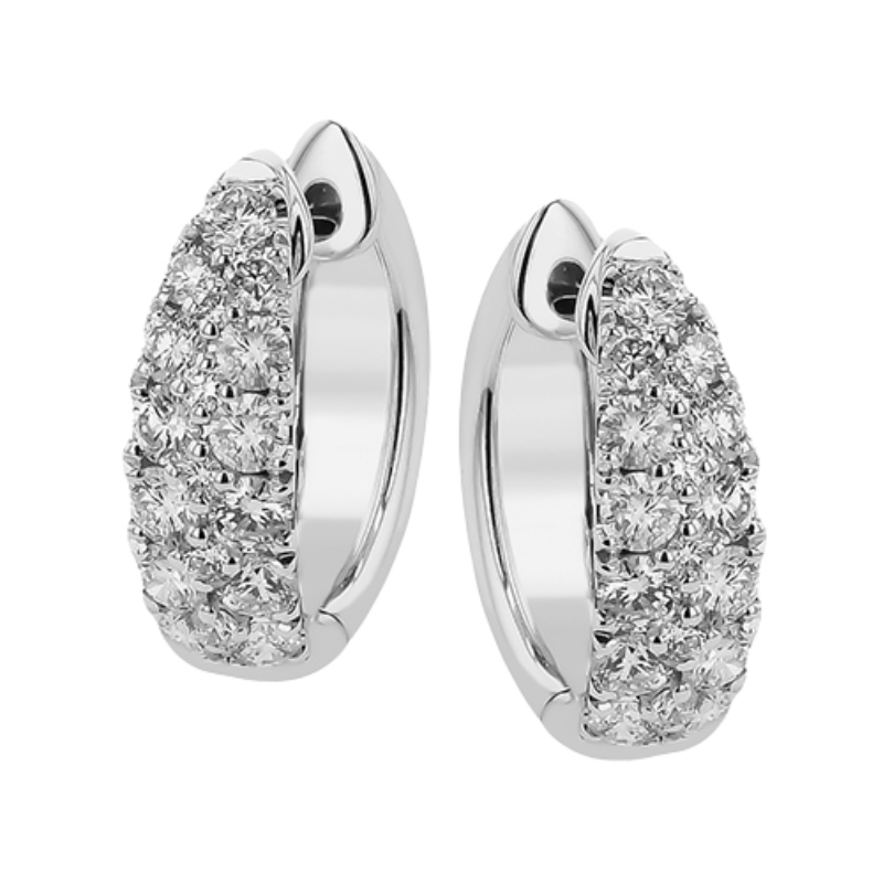 LE4662 - Huggie Earrings In 18K Gold with Diamonds