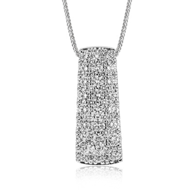 Simon G. LP2379 18K White Gold Cable Link Pendant