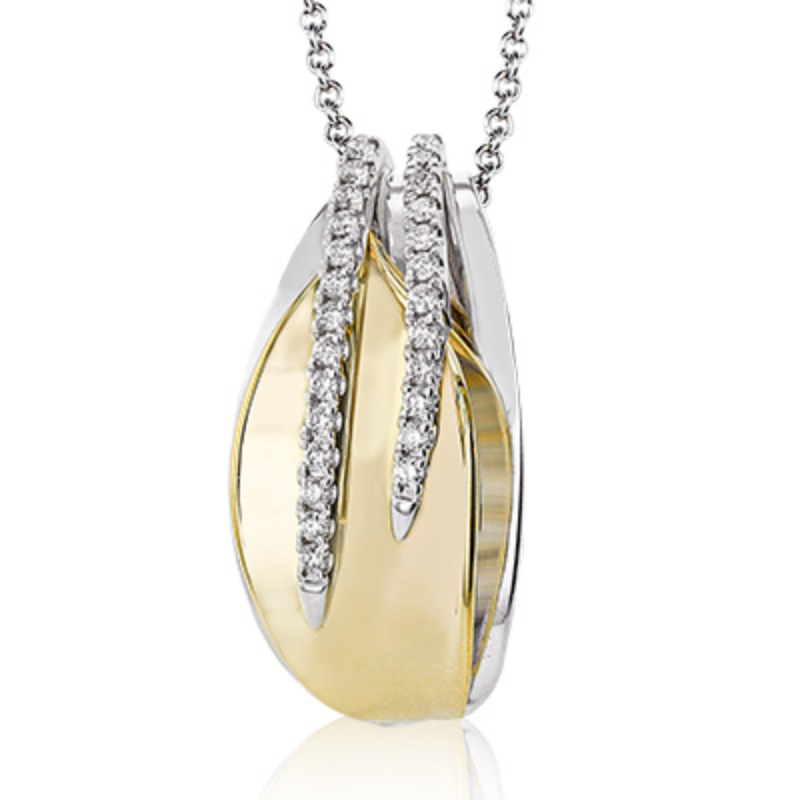 Simon G. LP2392 Diamond Pendant in 18K Yellow & White Gold
