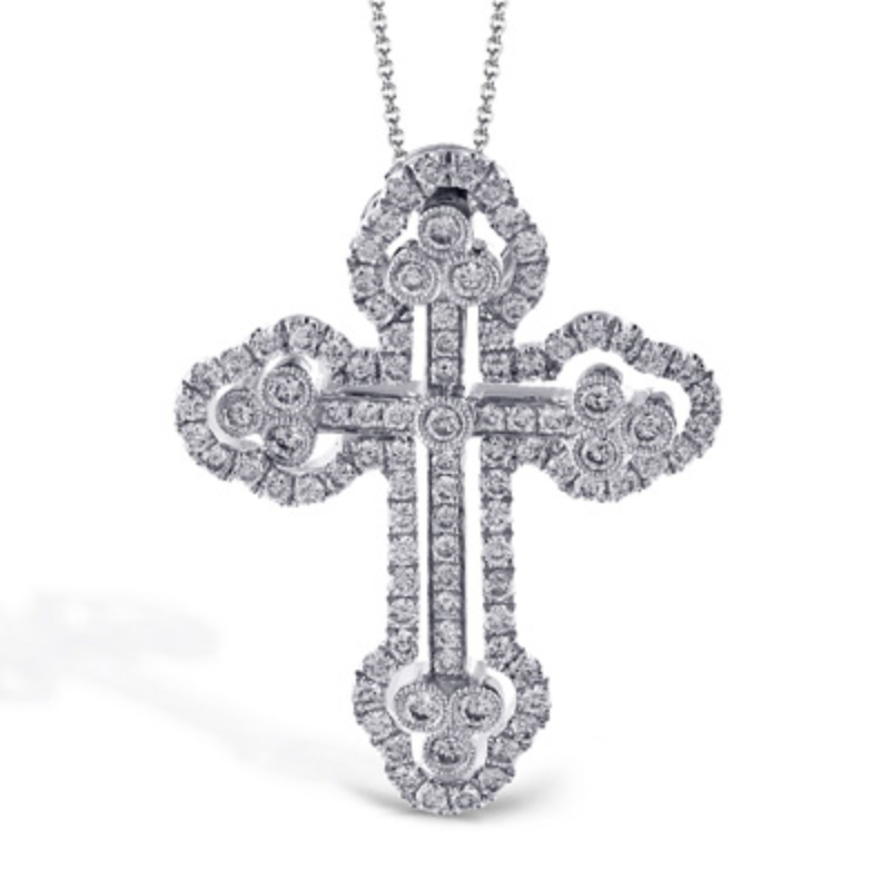 Simon G.. LP4075-S Diamond Cross Pendant & Chain