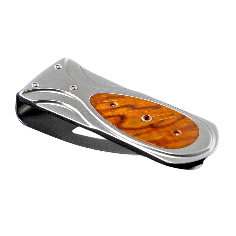 William Henry M3BEECH Zurich Beech Money Clip, Titanium & Wood
