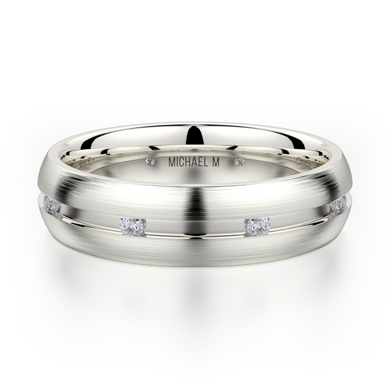 MB104 6mm White Gold Men's Wedding Band