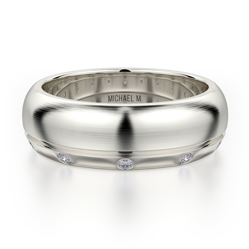 MB105 7.5mm White Gold Men's Wedding Band