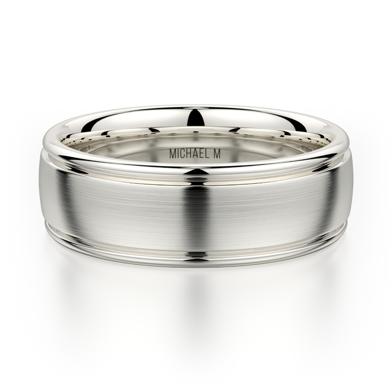 MB106 7.5mm White Gold Men's Wedding Band
