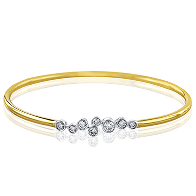 SIMON G 18K YELLOW GOLD WHITE MB2043 BANGLE