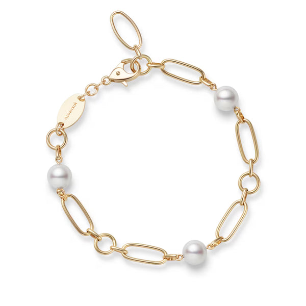 Mikimoto Akoya Pearl M Code Chain Bracelet