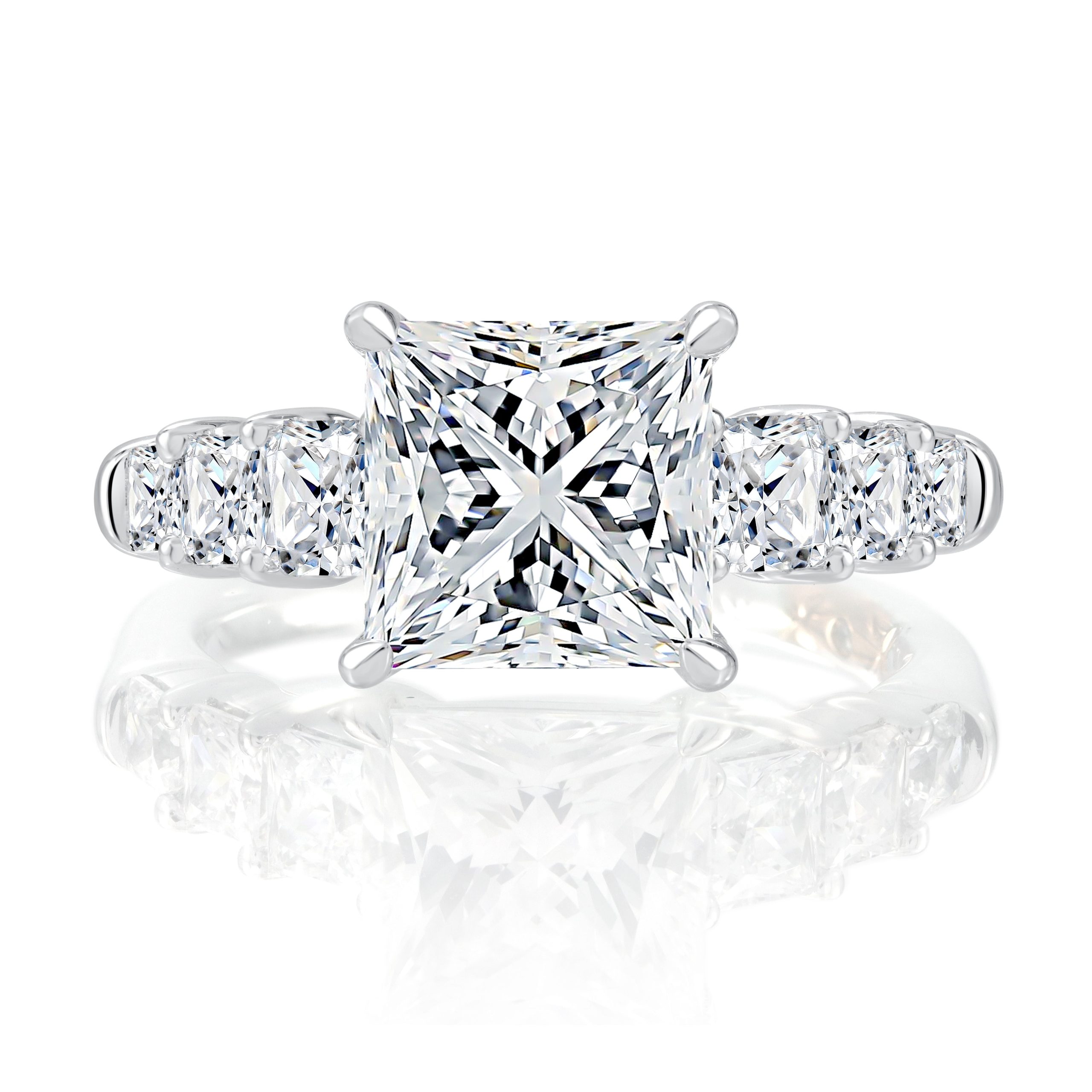 V-Tip Prong Princess Cut Diamond Engagement Ring