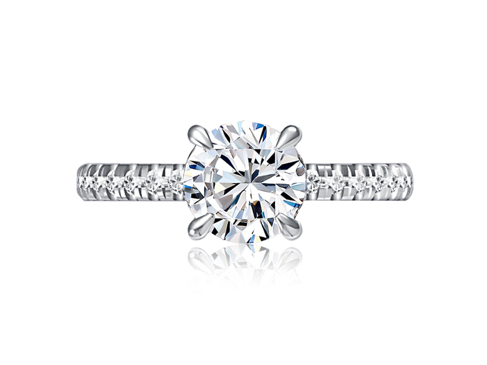 Hidden Halo Round Diamond Engagement Ring