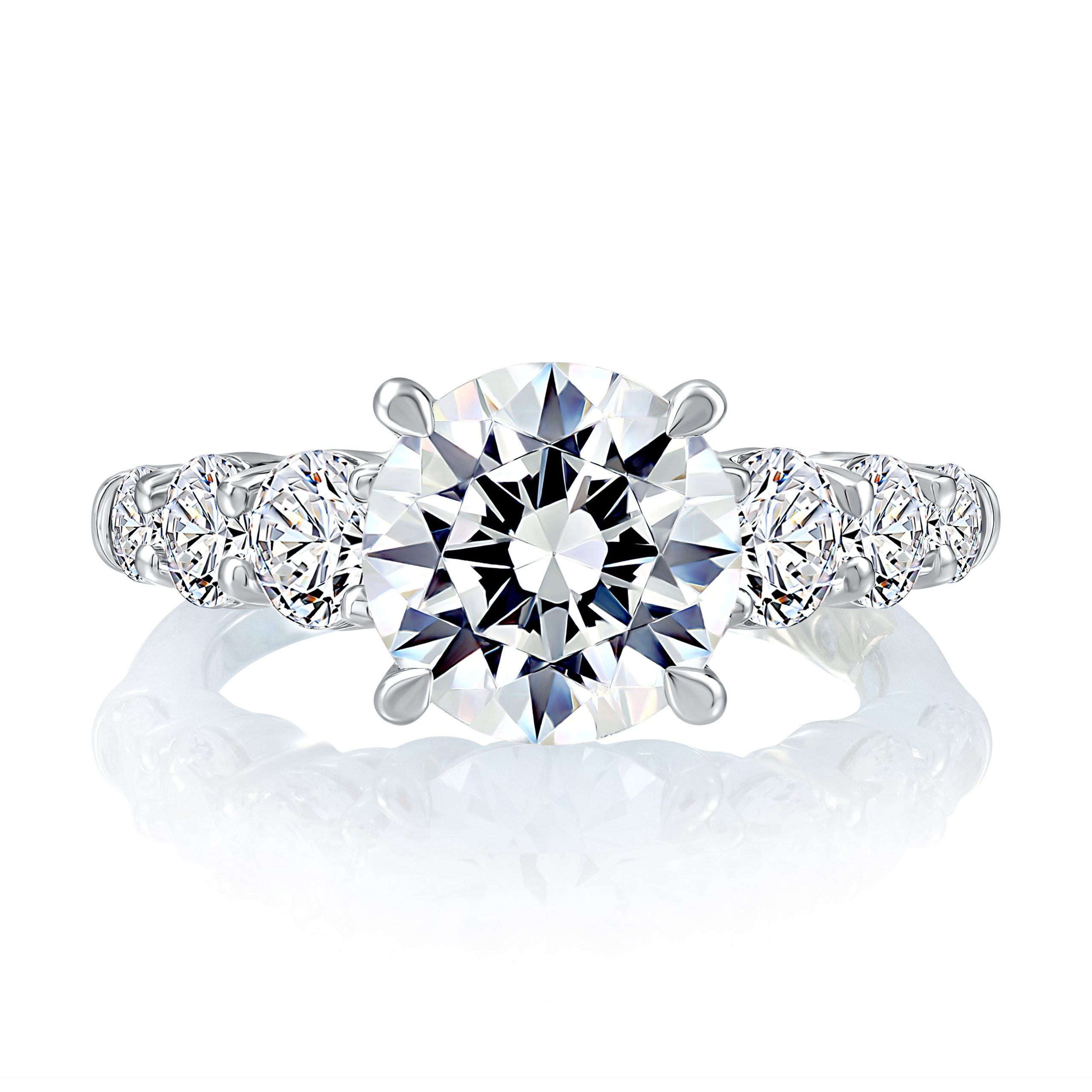 Seven Stone Round Diamond Engagement Ring