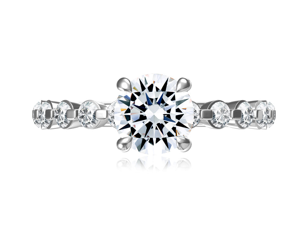 Floating Round Diamond Engagement Ring