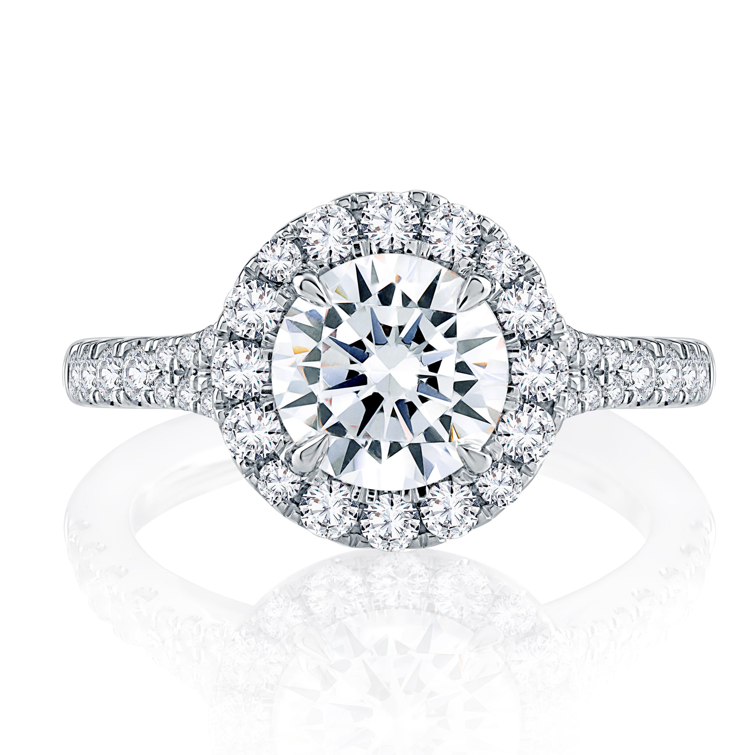 Modern Halo Round Cut Diamond Engagement Ring