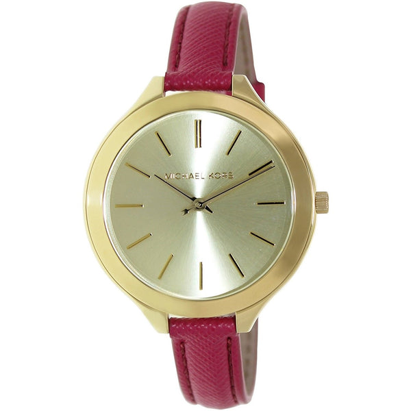 Michael Kors Women's MK2298 Slim Runway Pink Leather Watch