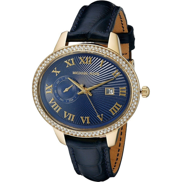 Michael Kors Women's MK2429 Whitley Crystal Blue Leather Watch