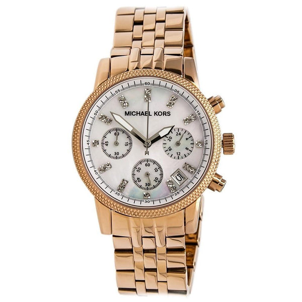 Michael Kors Women's MK5026 Chronograph Crystal Rose-Tone Stainless Steel Watch