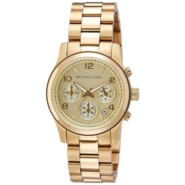 Michael Kors Women's MK5055 Runway Chronograph Gold-Tone Stainless Steel Watch