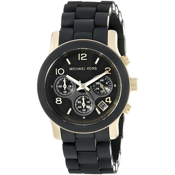 Michael Kors Women's MK5191 Runway Chronograph Black Silicone Watch