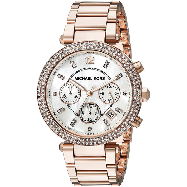 Michael Kors Women's MK5491 Parker Chronograph Crystal Rose-Tone Stainless Steel Watch