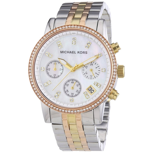Michael Kors Women's MK5650 Ritz Chronograph Crystal Two-Tone Stainless Steel Watch