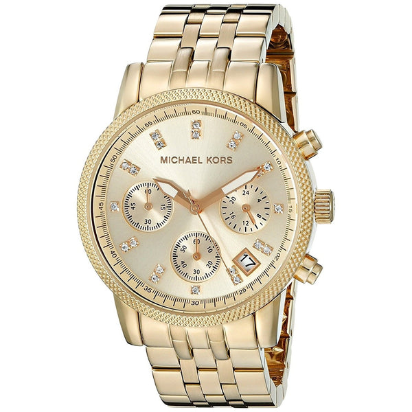 Michael Kors Women's MK5676 Ritz Chronograph Crystal Gold-tone Stainless Steel Watch