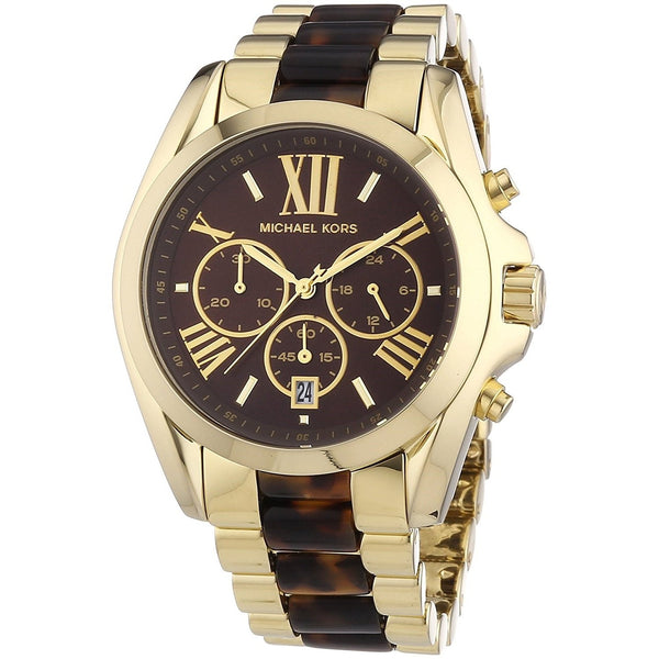 Michael Kors Women's MK5696 Bradshaw Chronograph Tortoise Two-Tone Stainless Steel Watch