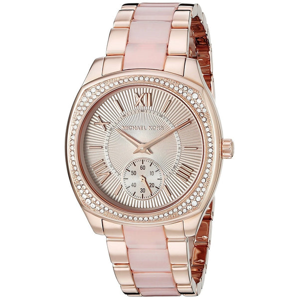 Michael Kors Women's MK6135 Crystal Rose-Tone Stainless Steel Watch