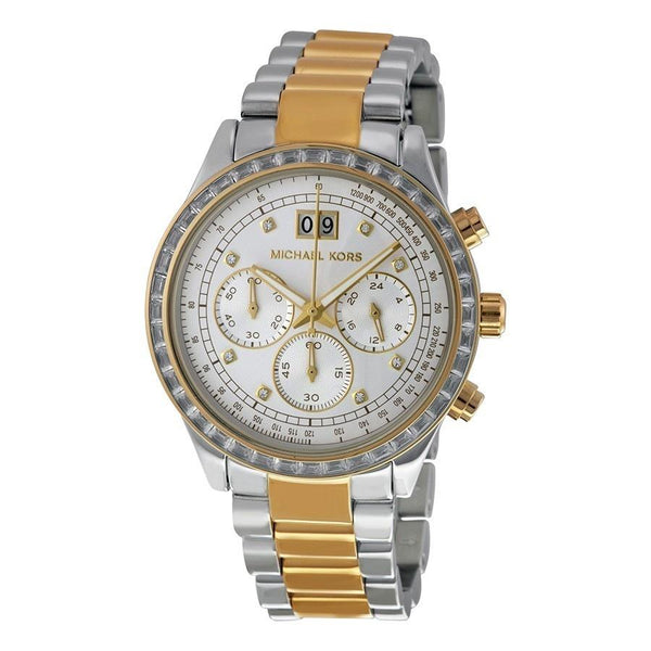 Michael Kors Women's MK6188 Brinkley Chronograph Crystal Two-Tone Stainless Steel Watch