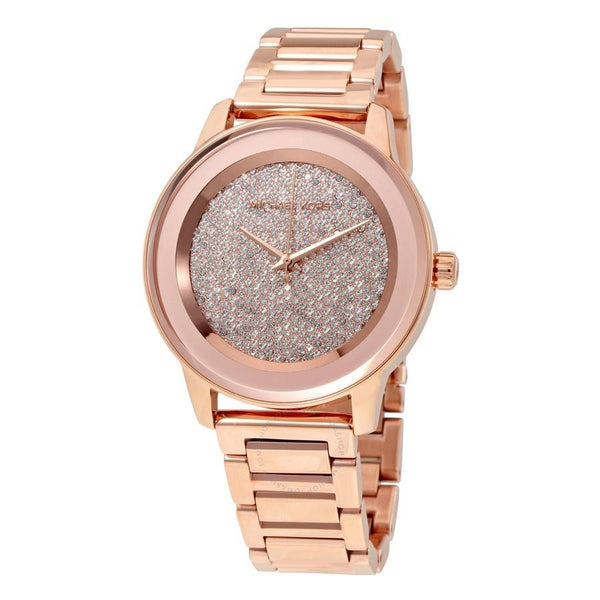 Michael Kors Women's MK6210 Kinley Crystal Rose-Tone Stainless Steel Watch