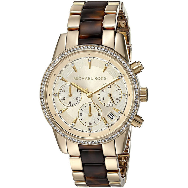 Michael Kors Women's MK6322 Ritz Chronograph Crystal Two-Tone Stainless steel and Acetate Watch