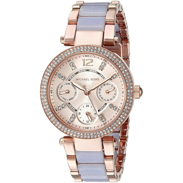 Michael Kors Women's MK6327 Parker Chronograph Crystal Two-Tone Stainless steel and Acetate Watch