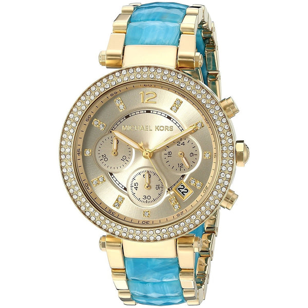 Michael Kors Women's MK6364 Parker Chronograph Crystal Two-Tone Stainless steel and Acetate Watch