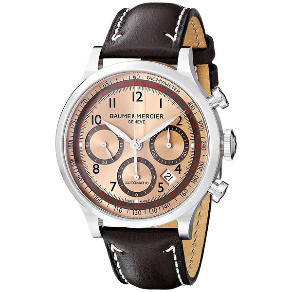 Baume & Mercier Men's MOA10004 Capeland Automatic Chronograph Brown Leather Watch